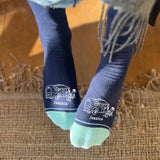 Personalized Camping Girl & Flamingo Custom Name 3D Socks Printed LVA24482
