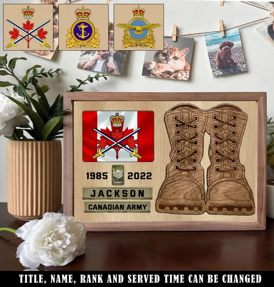 Personalized Canadian Army Rank Camo Custom Name & Time Poster Printed QTKH24481