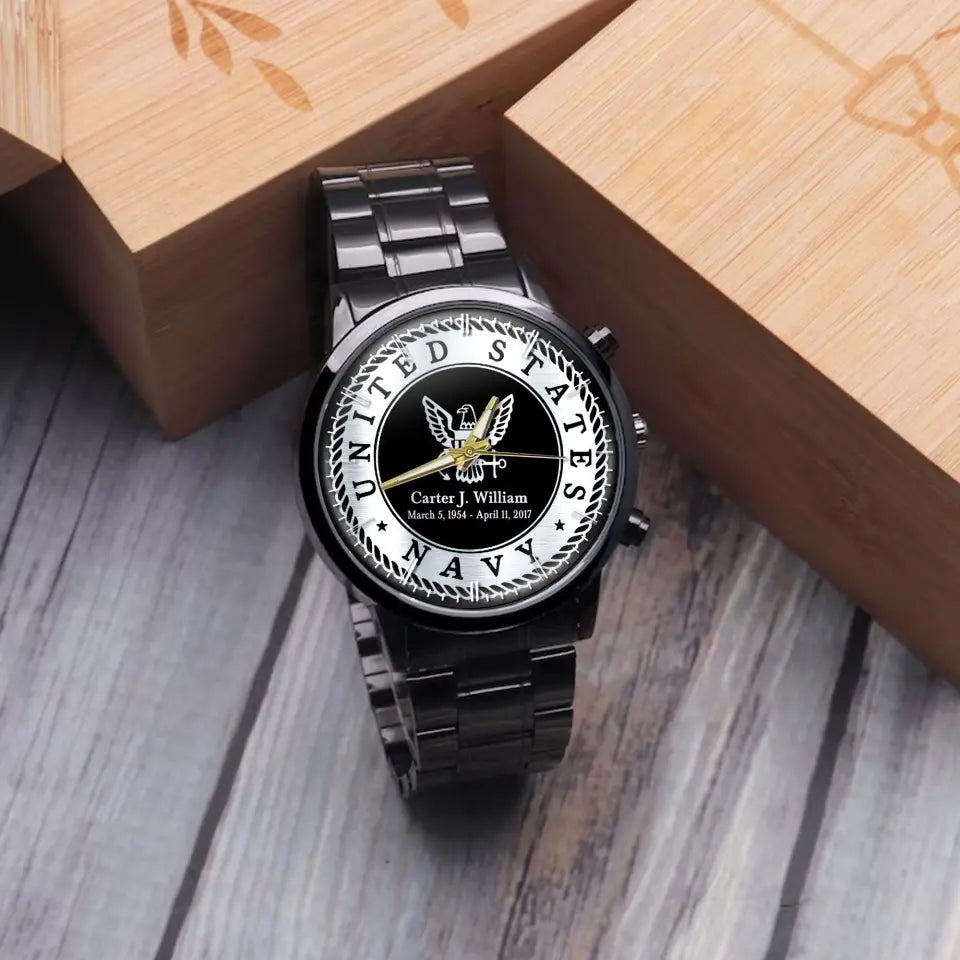 Personalized United States Army Logo Custom Name & Time Watch Printed QTLVA24486