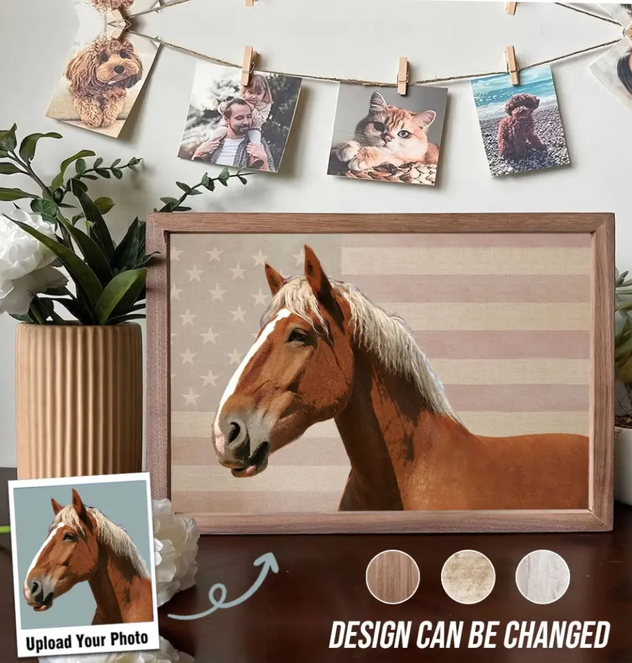 Personalized Upload Your Horse Photo Horse Lovers Gift Poster Printed HN24491