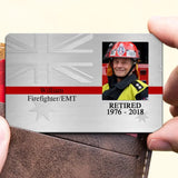 Personalized Upload Your Photo Retired Australian Firefighter Aluminum Wallet Card Printed QTVQ24499