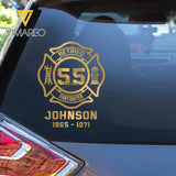 Personalized Retired Firefighter Custom Name & Time Decal Printed QTHN24497