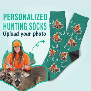 Personalized Upload Your Photo Hunting Gift 3D Socks Printed VQ24514