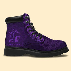 Personalized Horse Girl Custom Name Purple Leather Boots Printed HN24519