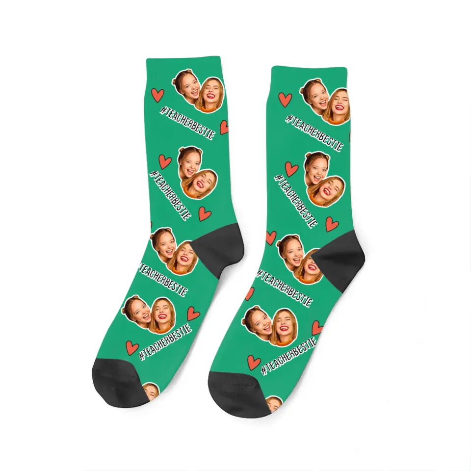 Personalized Upload Your Photo Teacherbestie Best Friend Gift 3D Socks Printed HN24509