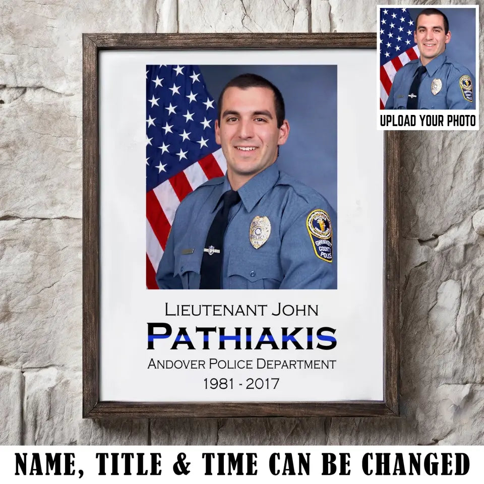 Personalized Upload Your Photo Retired US Police Officer Custom Department & Time Poster Printed LVA24535