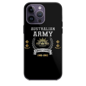 Personalized Australian Army Rank Camo Custom Name & Time Phonecase Printed AHVQ24540