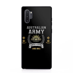 Personalized Australian Army Rank Camo Custom Name & Time Phonecase Printed AHVQ24540