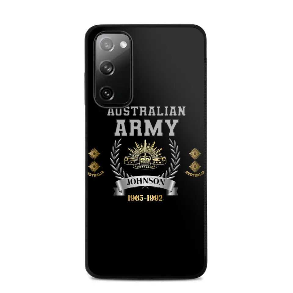 Personalized Australian Army Rank Camo Custom Name & Time Phonecase Printed AHVQ24540