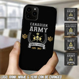 Personalized Canadian Army Rank Camo Custom Name & Time Phonecase Printed AHVQ24540