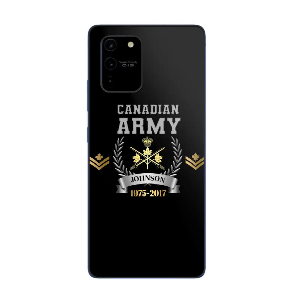 Personalized Canadian Army Rank Camo Custom Name & Time Phonecase Printed AHVQ24540