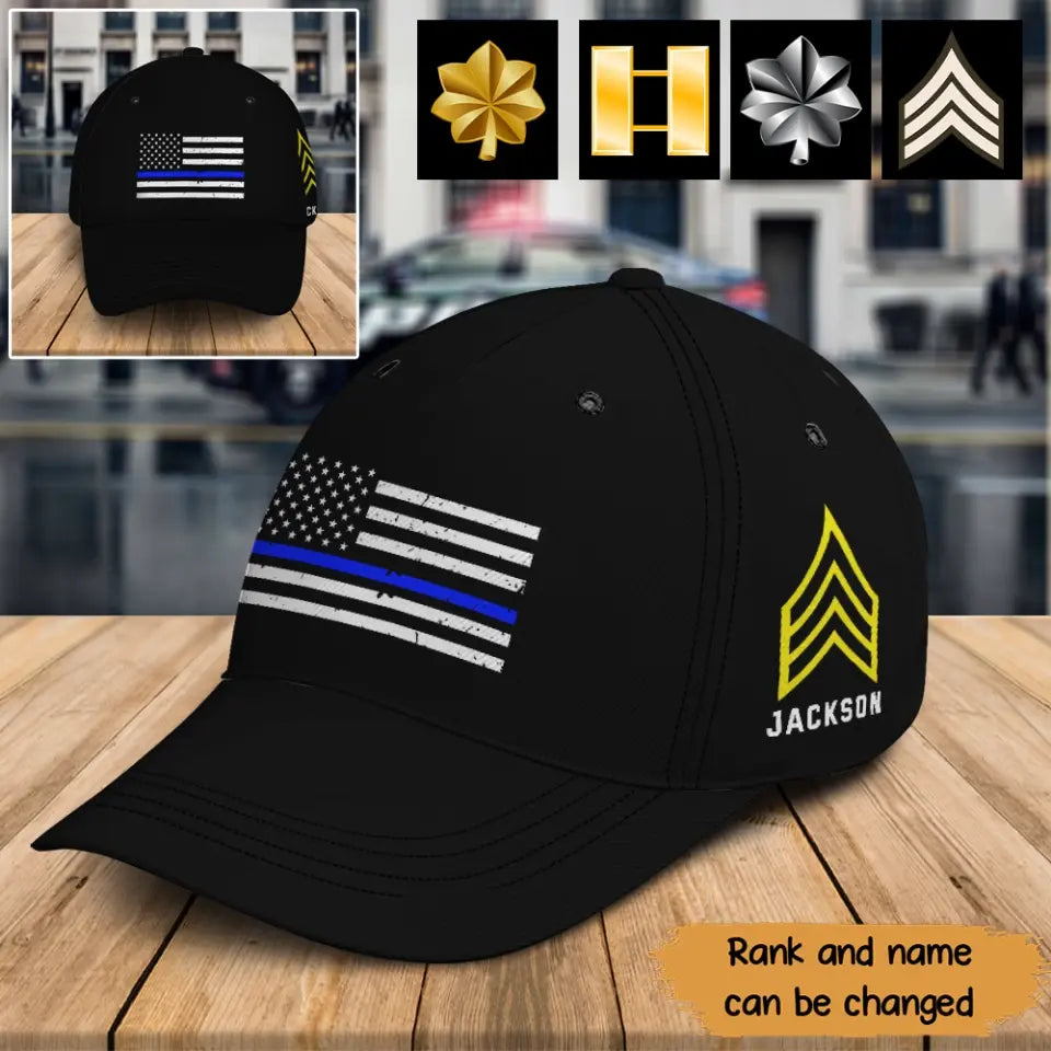 Personalized US Police US State Rank Camo Cap 3D Printed KH24536