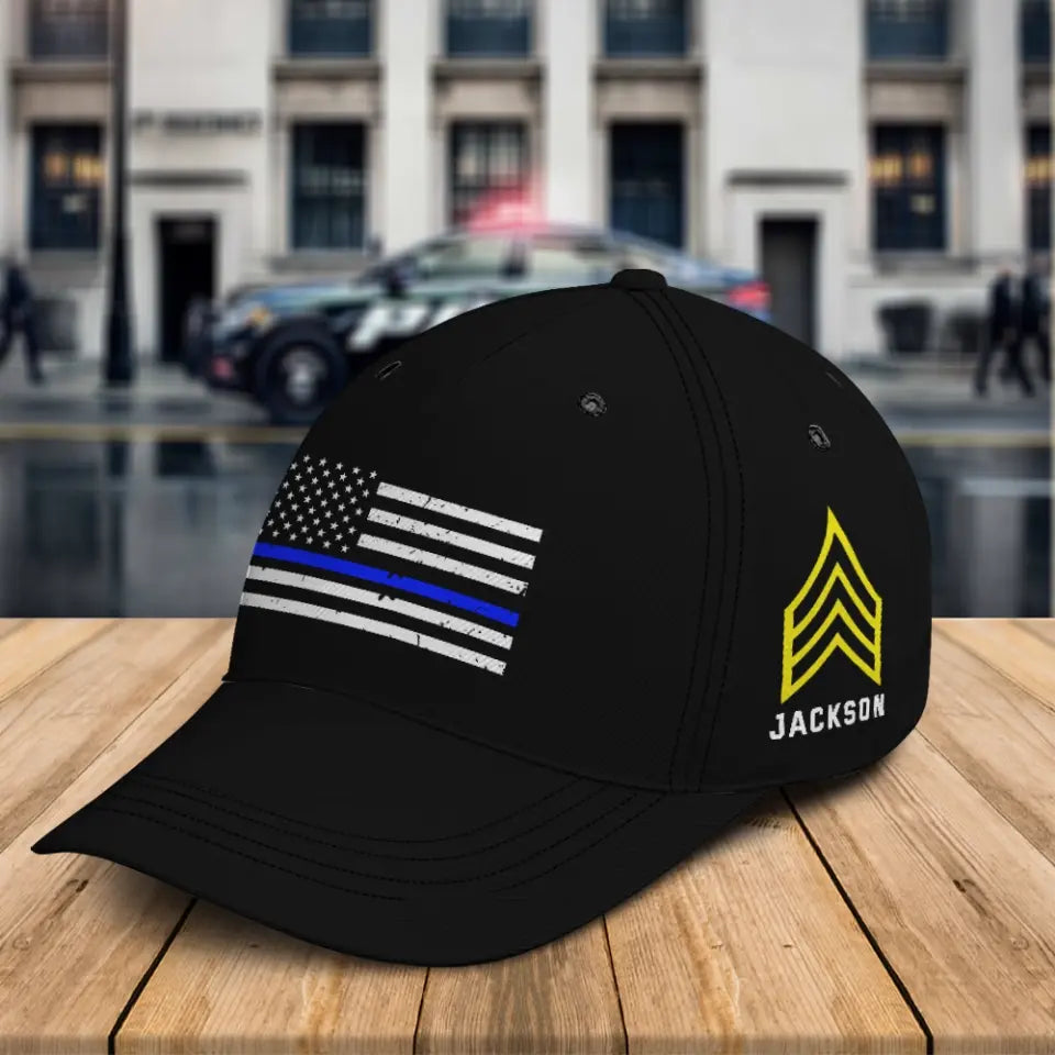 Personalized US Police US State Rank Camo Cap 3D Printed KH24536