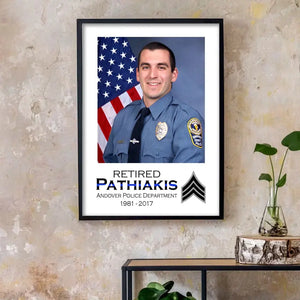 Personalized Upload Your Photo US Police Retired Custom Rank Name & Department Poster Printed LVA24554