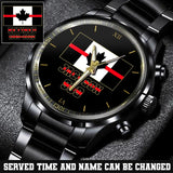 Personalized Canada Firefighter Thin Red Line Name & Badge Number Watch Printed QTKH24569