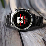 Personalized Canada Firefighter Thin Red Line Name & Badge Number Watch Printed QTKH24569