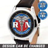Personalized Medical Nurse Logo Registered Nurse Gift For Nurse Women Watch Leather Band Printed AHHN24565