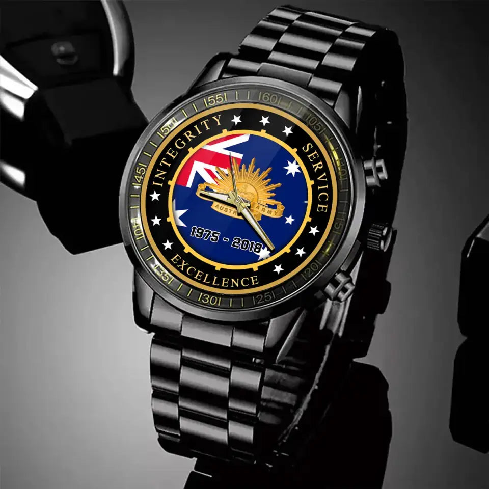 Personalized Integrity Service Excellence Australian Army Logo Watch Printed AHVQ24583