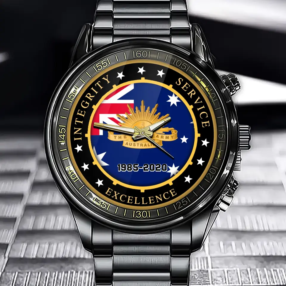 Personalized Integrity Service Excellence Australian Army Logo Watch Printed AHVQ24583