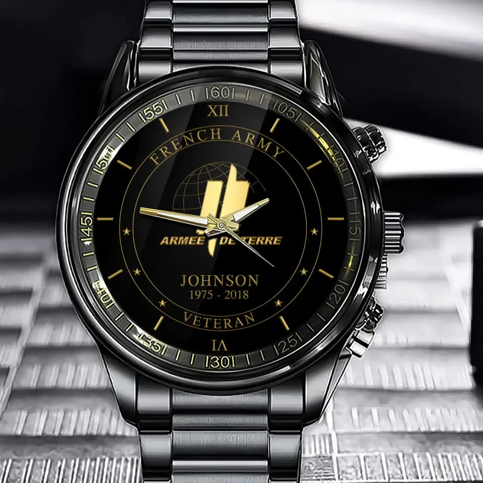 Personalized French Army Logo Custom Name & Time Watch Printed AHVQ24585
