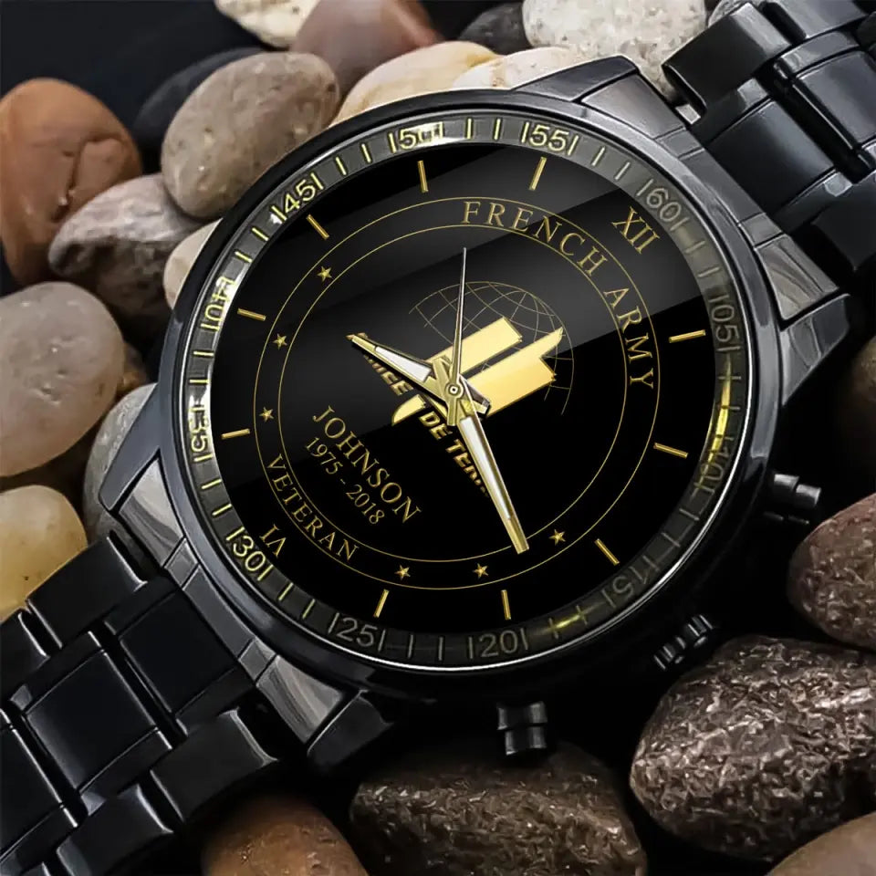 Personalized French Army Logo Custom Name & Time Watch Printed AHVQ24585