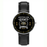 Personalized Australian Army Logo Rank Camo Custom Name & Time Woman Watch Leather Band Printed AHKVH24587