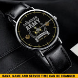 Personalized Canadian Army Logo Rank Camo Custom Name & Time Woman Watch Leather Band Printed AHKVH24587