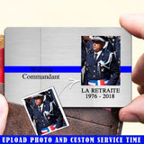 Personalized Upload Your Photo Retired French Police Officer Aluminum Wallet Card Printed QTVQ24577