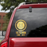 Personalized US Military Veteran Retired Decal Printed QTVQ1758