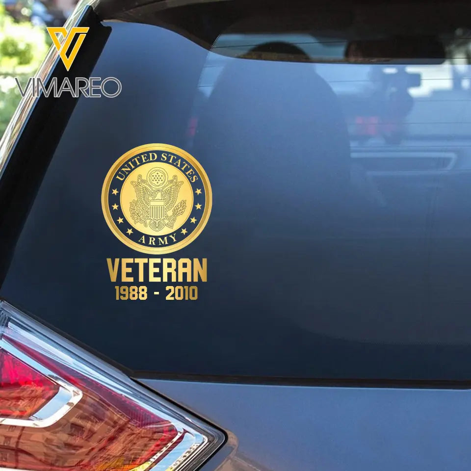 Personalized US Military Veteran Retired Decal Printed QTVQ1758