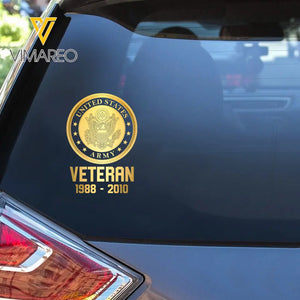 Personalized US Military Veteran Retired Decal Printed QTVQ1758