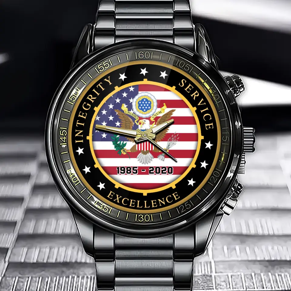 Personalized Integrity Service Excellence US Army Logo Watch Printed AHVQ24583