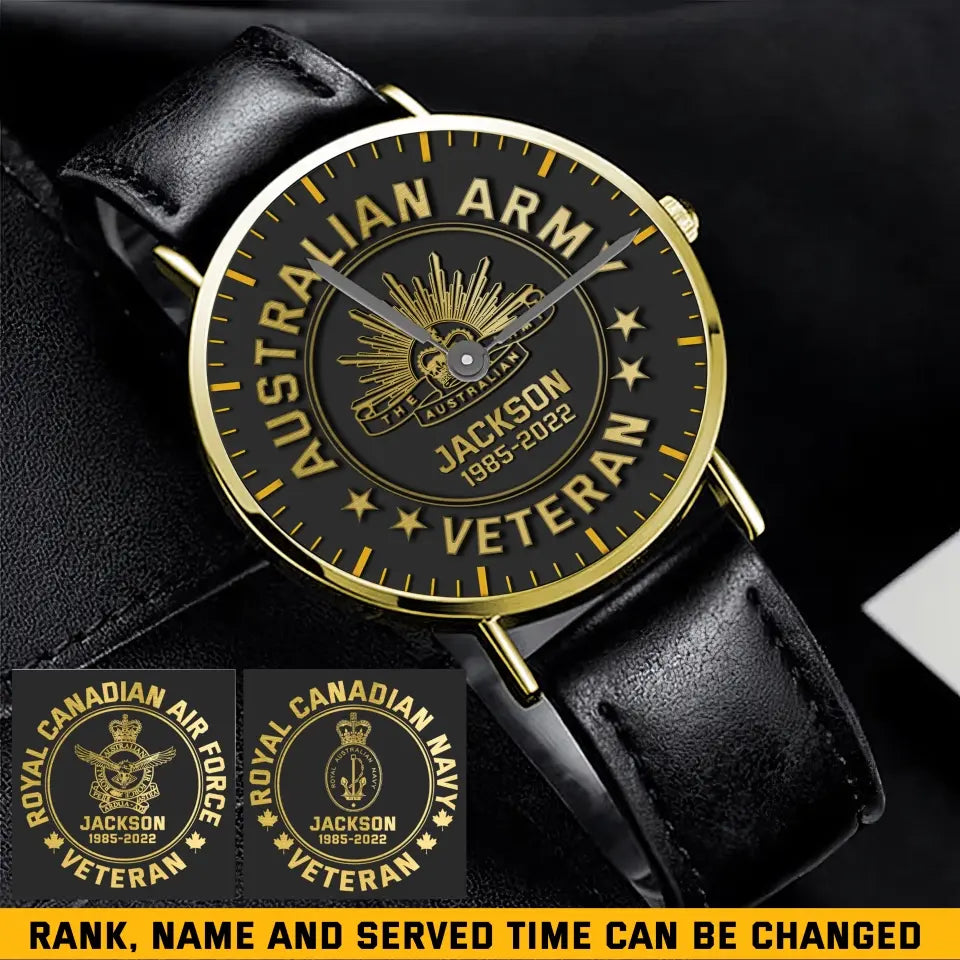 Personalized Australian Army Logo Custom Name & Served Time Women Watch Printed KH24591