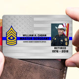 Personalized Upload Your Photo US Police Custom Rank & Department Aluminum Wallet Card Printed QTVQ24604