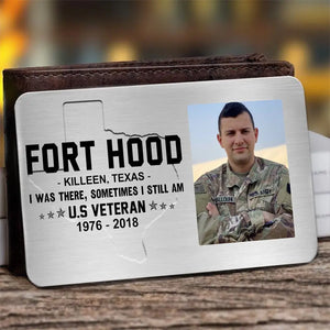 Personalized Upload Your Veteran Photo US State Custom Time & Base Aluminum Wallet Card Printed QTVQ24595