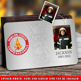 Personalized Upload Your Firefighter Photo Custom Time & Name Aluminum Wallet Card Printed KVH24607