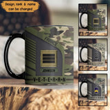 Personalized French Veteran Rank Camo Custom Name Black Mug Printed VQ24613