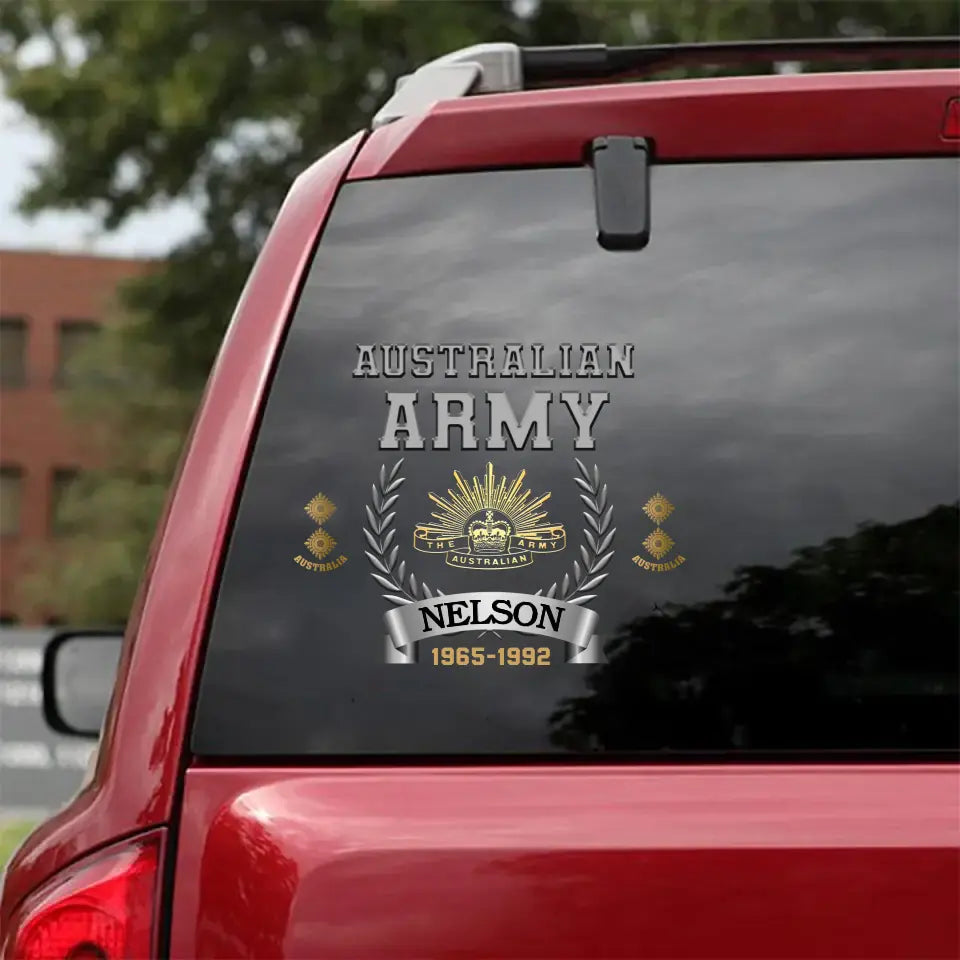 Personalized Australian Army Logo Custom Rank & Name Decal Printed AHHN24639