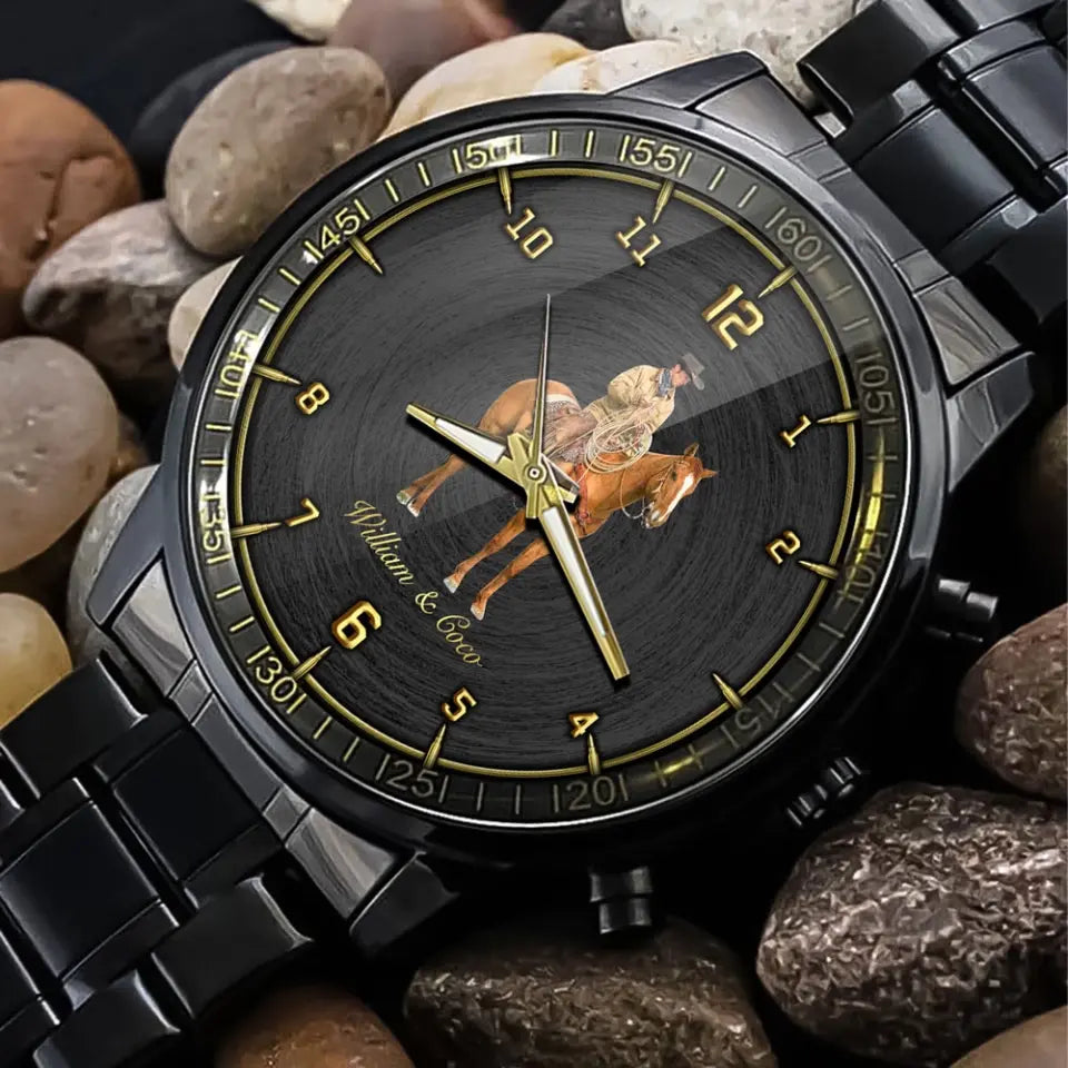 Personalized Upload Your Horse Photo Horse Riding Horse Lovers Gift Watch Printed HN24642