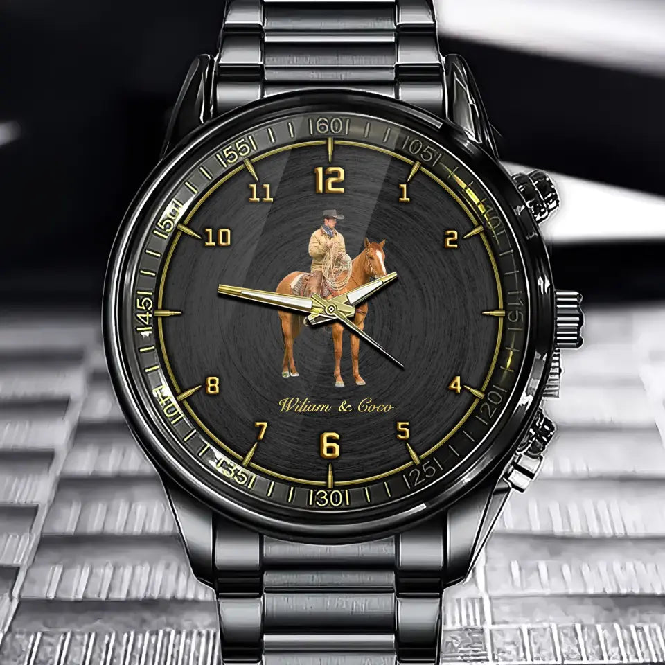 Personalized Upload Your Horse Photo Horse Riding Horse Lovers Gift Watch Printed HN24642