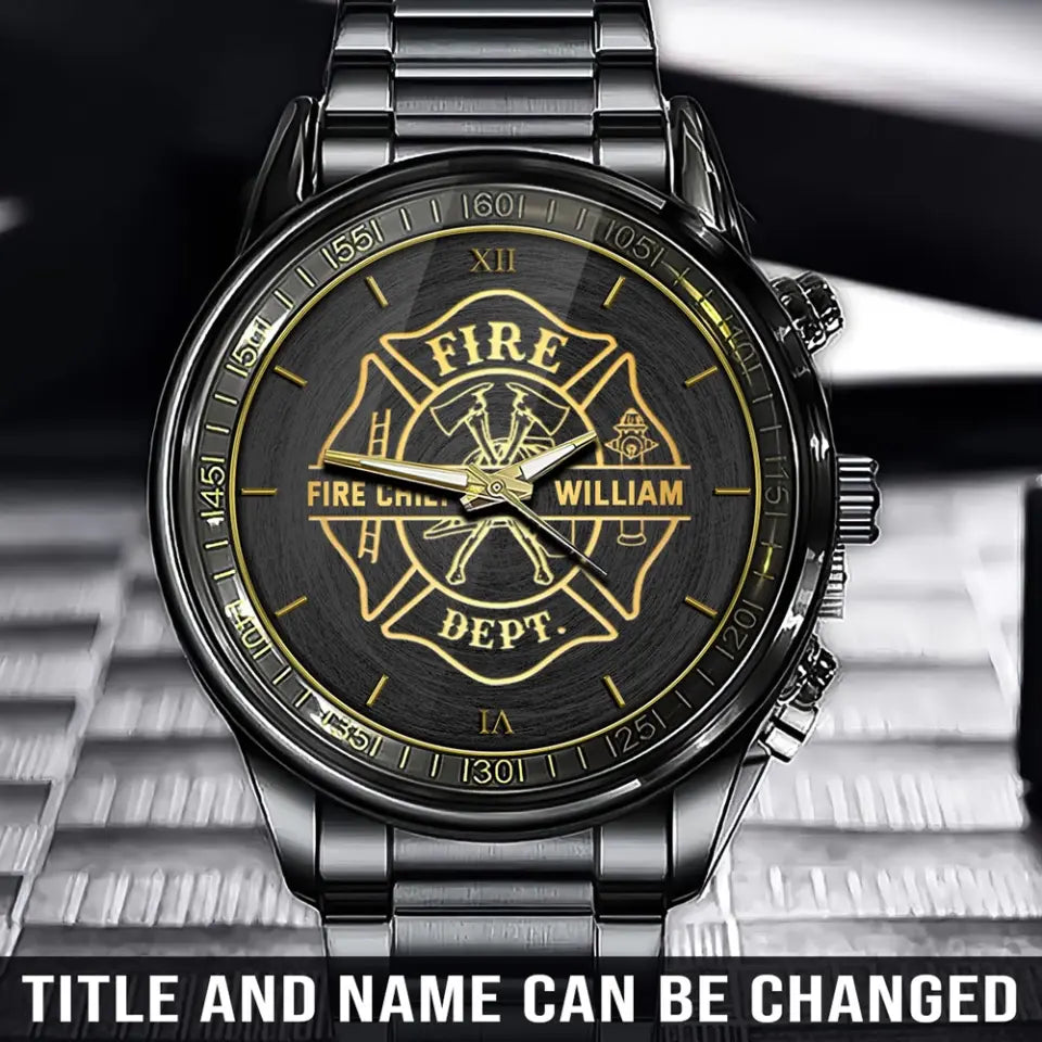 Personalized Fire Dept Firefighter Custom Name Watch Printed QTHN24647