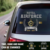 Personalized United Kingdom Army Logo Custom Rank & Name Decal Printed AHHN24639
