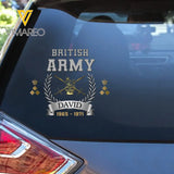 Personalized United Kingdom Army Logo Custom Rank & Name Decal Printed AHHN24639