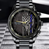 Personalized Retired Police Skull Custom Served Time Watch Printed QTVA24649