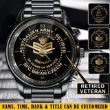 Personalized Australian Army Retired Rank Camo Custom Name & Served Time Watch Printed AHVA24652