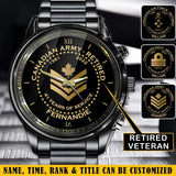Personalized Canadian Army Retired Rank Camo Custom Name & Served Time Watch Printed AHVA24652