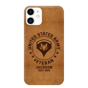 Personalized US Military Leather Texture Phone Case Printed QTPN301