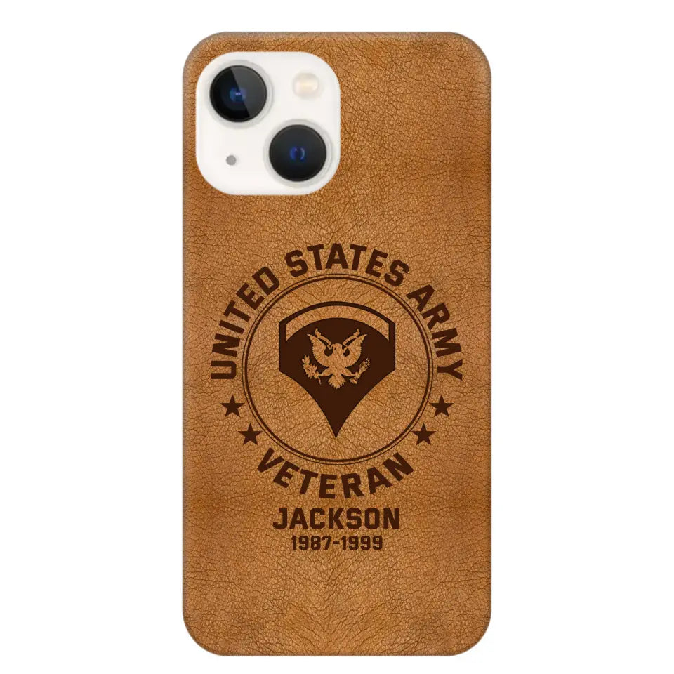 Personalized US Military Leather Texture Phone Case Printed QTPN301