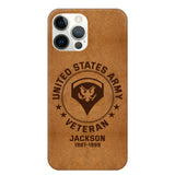 Personalized US Military Leather Texture Phone Case Printed QTPN301