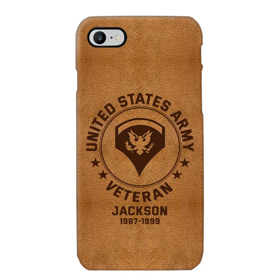 Personalized US Military Leather Texture Phone Case Printed QTPN301